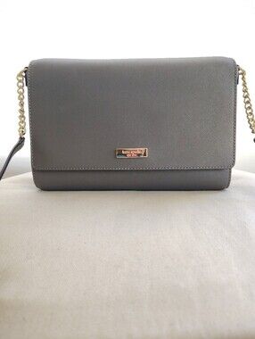 NWT Kate Spade Alek Tilden Place Crossbody Graphite Gray Leather
